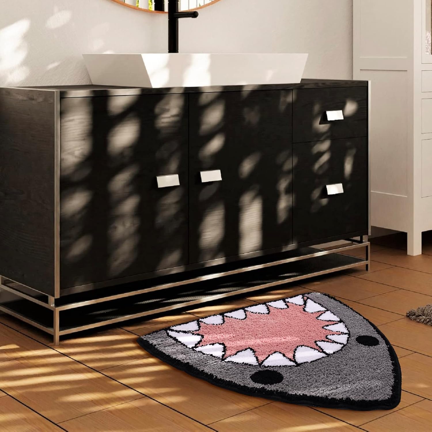 TRUEDAYS Bathroom Rug Bath Mat Shark Shaped Non Slip Bath Rug