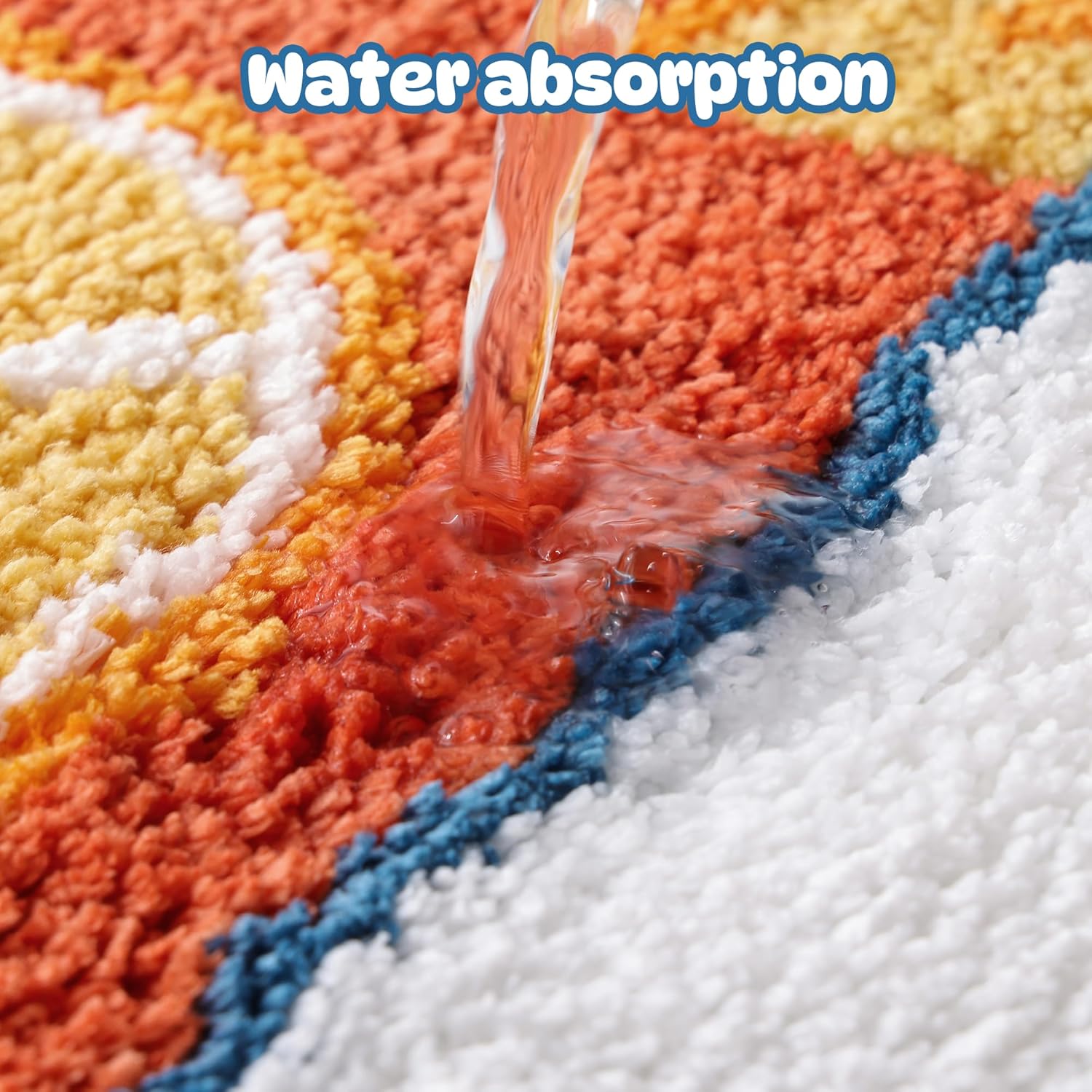 TRUEDAYS Sardine Can Bath Mat, Blue Bathroom Rugs for Bedroom